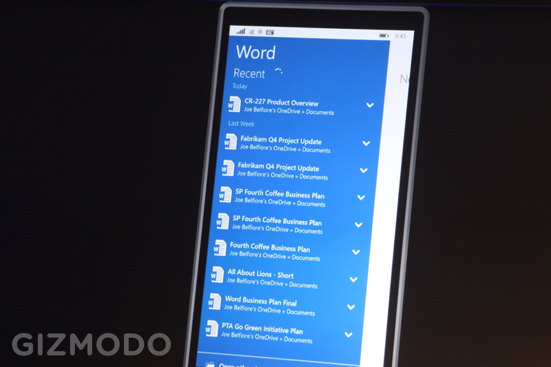 Illustration for article titled This Is What Windows 10 Looks Like on a PhoneÂ